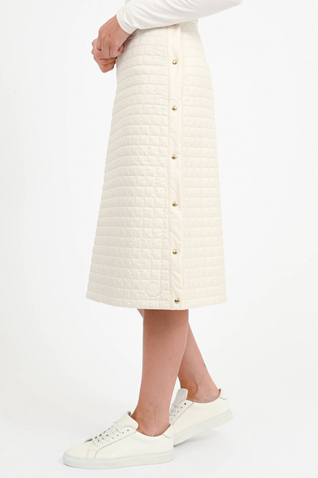 Moncler Gepolsterter Rock mit Karosteppung in Creme