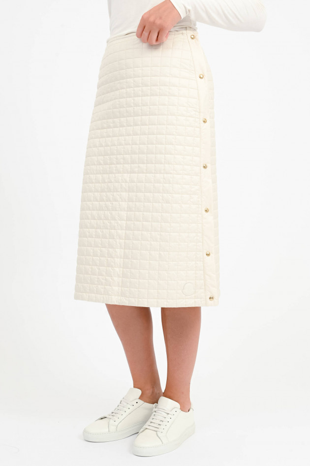 Moncler Gepolsterter Rock mit Karosteppung in Creme