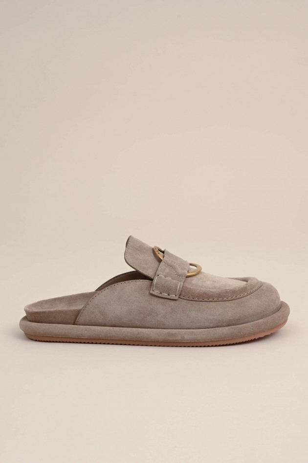 Moncler Pantolette BELL aus Wildleder in Beige