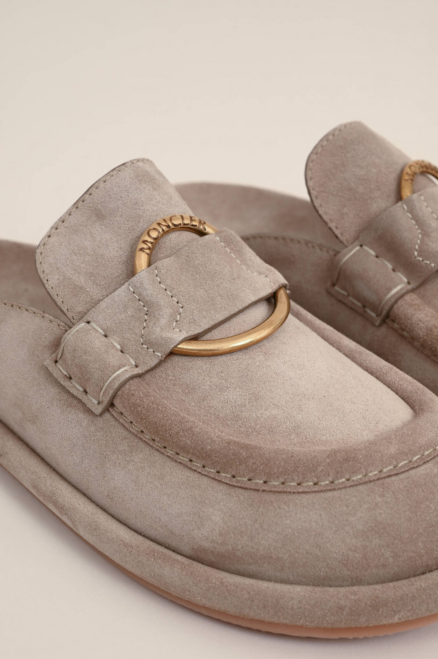 Moncler Pantolette BELL aus Wildleder in Beige