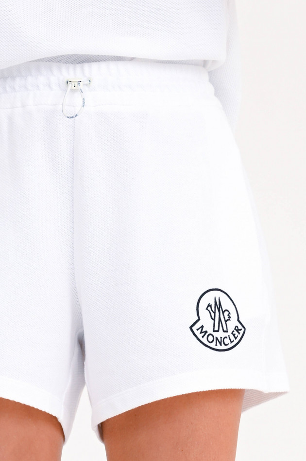 Moncler Sweat Shorts mit Striktur in Weiß
