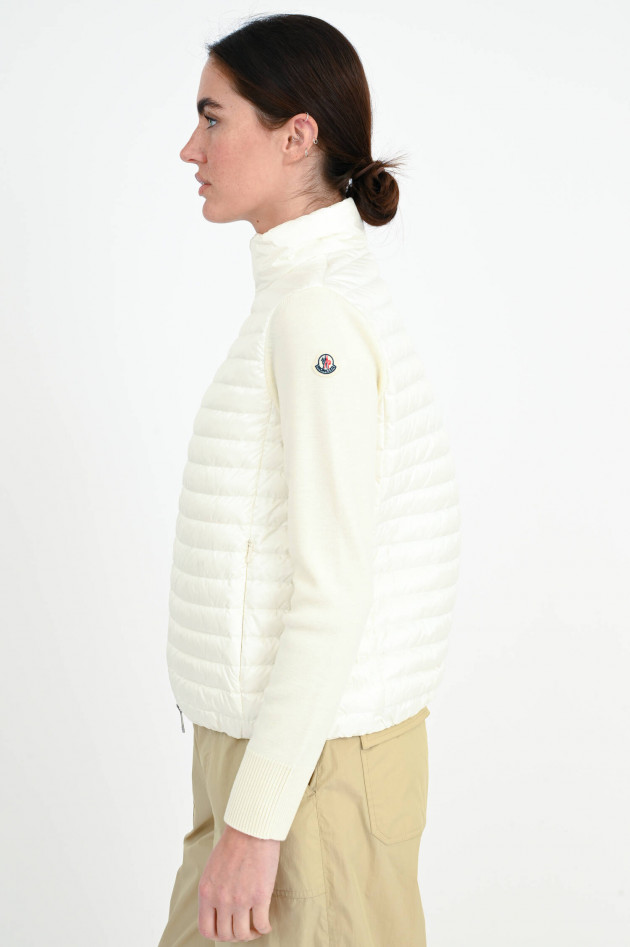 Moncler Cardigan HYBRID mit Steppung in Weiß