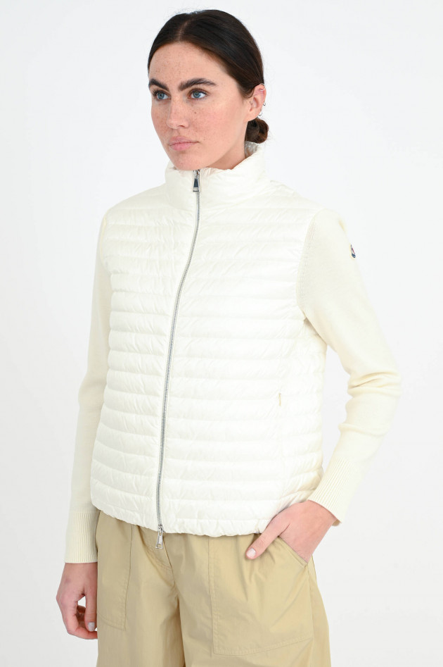 Moncler Cardigan HYBRID mit Steppung in Weiß