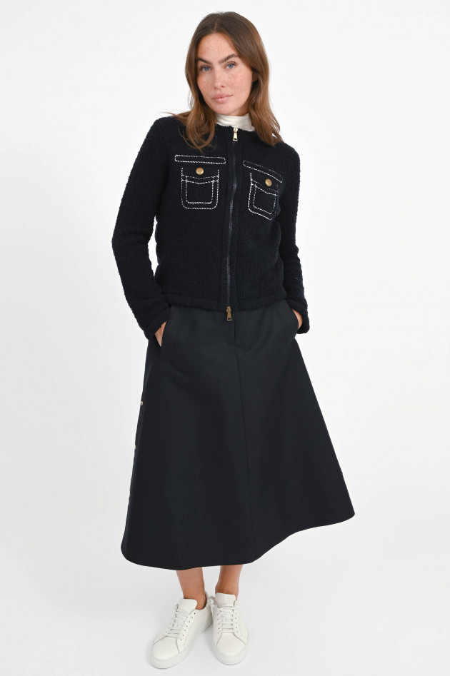 Moncler Hybrid Jacke mit Stick-Details in Schwarz