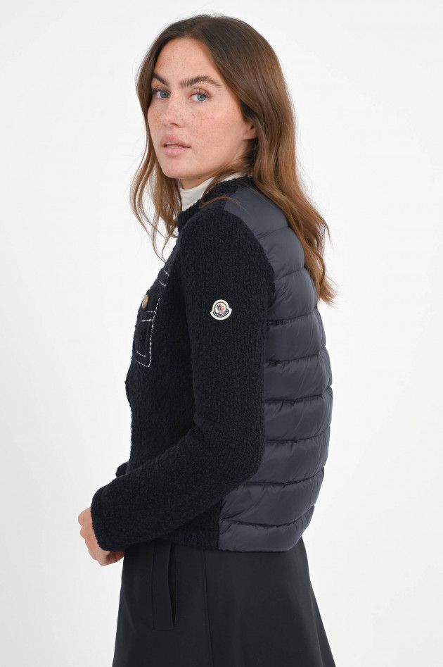 Moncler Hybrid Jacke mit Stick-Details in Schwarz