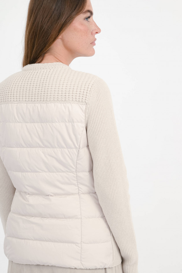 Moncler Wattierte Strickjacke in hellem Greige