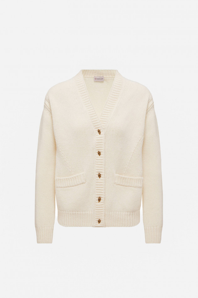 Moncler Cardigan aus Wollmix in Elfenbein