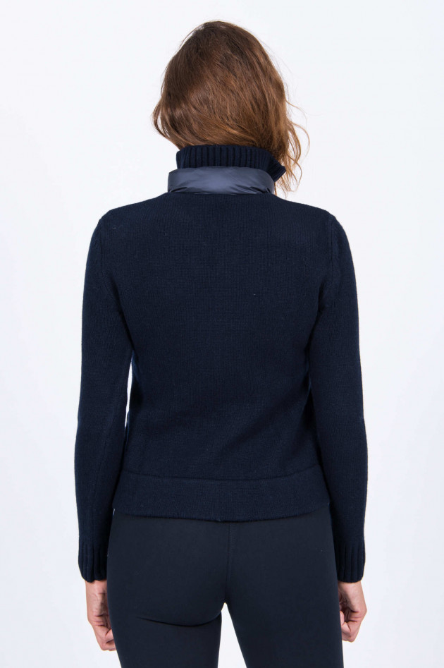 Moncler Strickjacke mit Daunenstepp in Navy