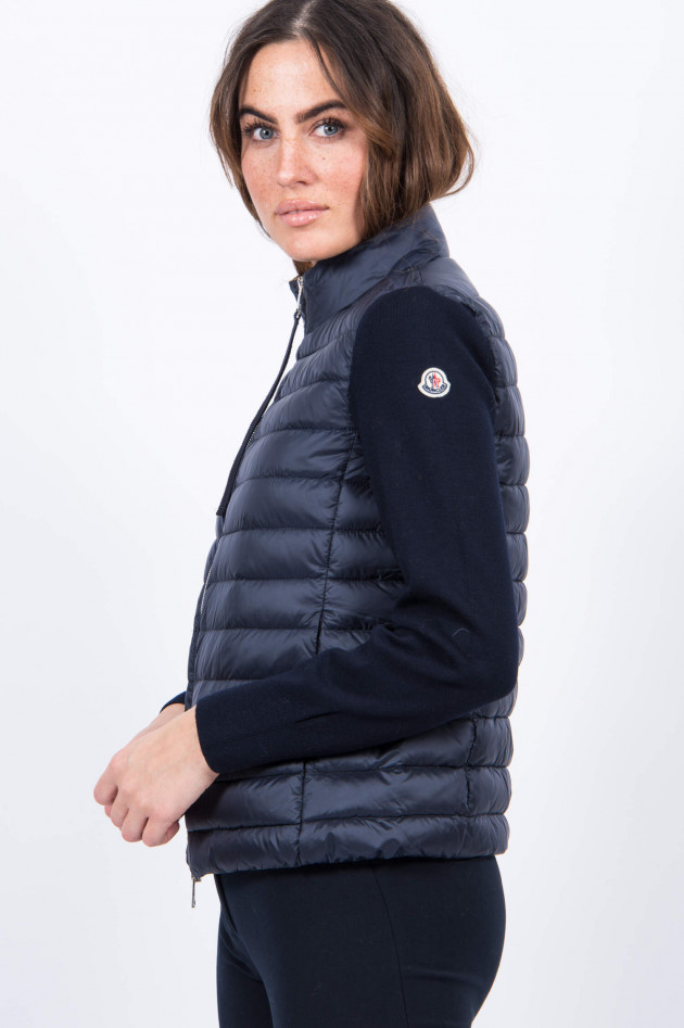 Moncler Daunenjacke mit Strickarm in Navy