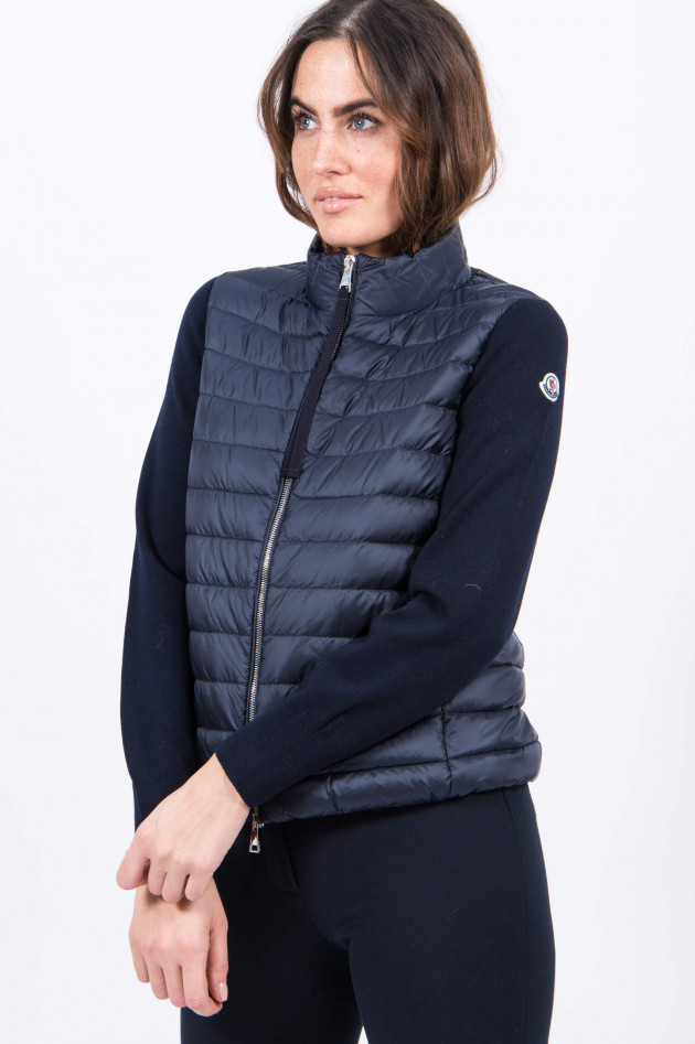 Moncler Daunenjacke mit Strickarm in Navy