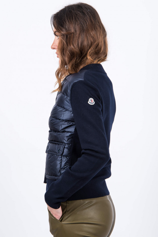 Moncler Strickjacke mit Daunen-Front in Navy