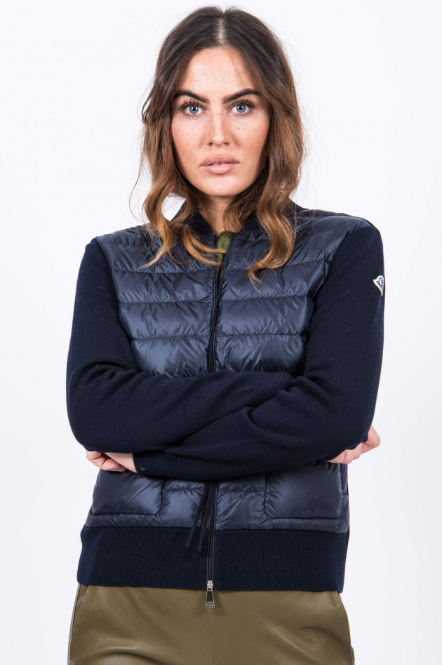 Moncler Strickjacke mit Daunen-Front in Navy