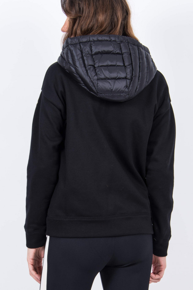 Moncler Sweatjacke mit Daunenbesatz in Schwarz