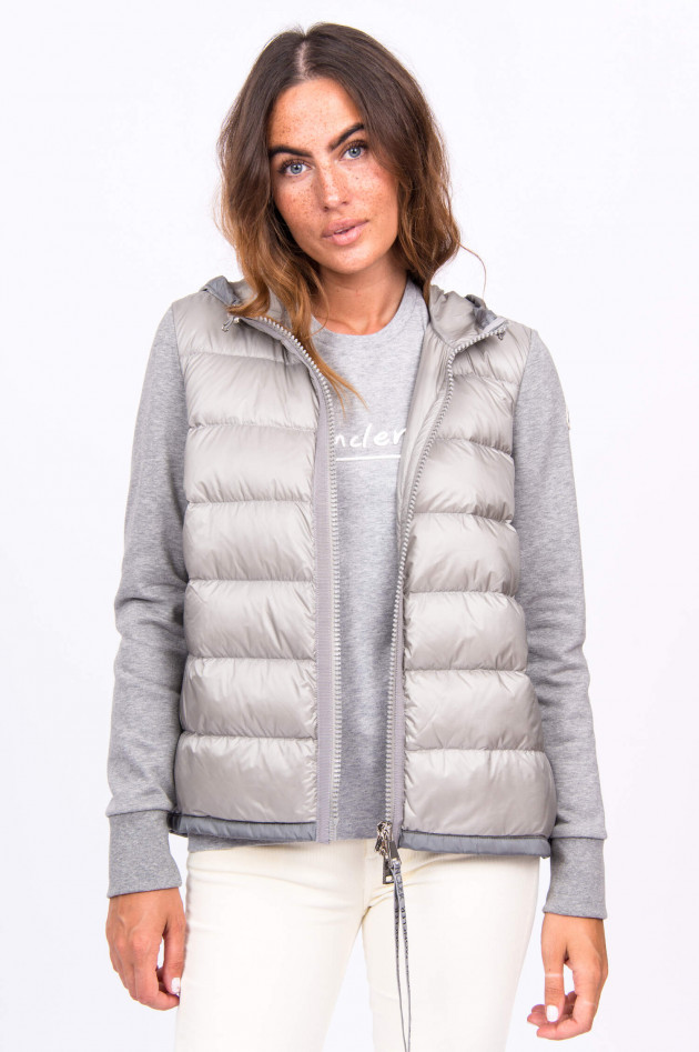 Moncler Jerseyjacke HYBRID in Grau meliert