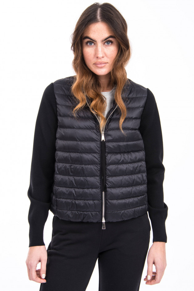 Moncler Daunenjacke mit Strickarm in Schwarz