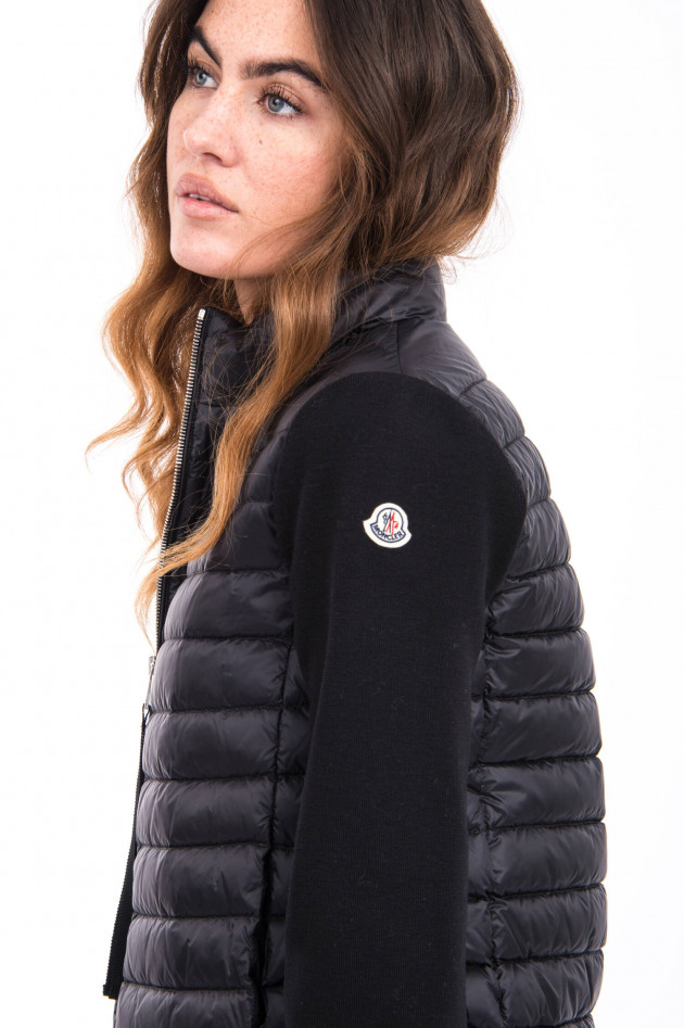 Moncler Daunenjacke mit Strickarm in Schwarz