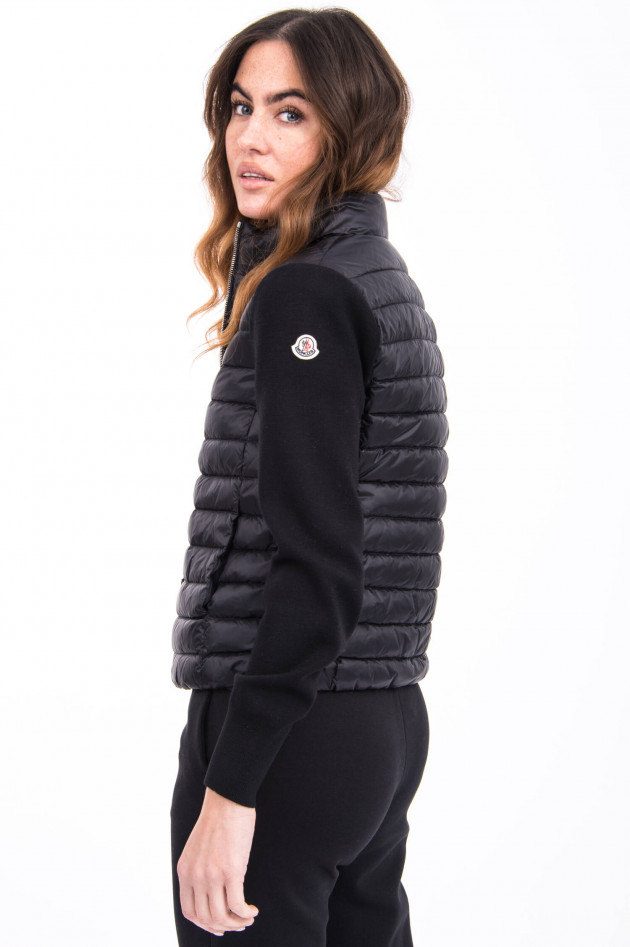 Moncler Daunenjacke mit Strickarm in Schwarz