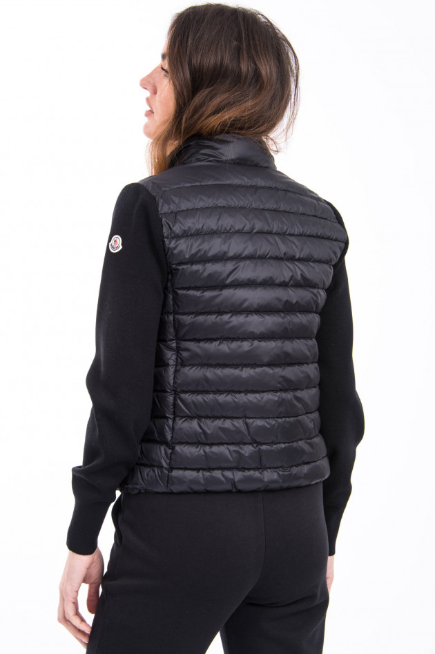 Moncler Daunenjacke mit Strickarm in Schwarz