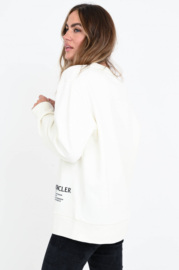 Moncler Oversized Sweater mit Schriftzug in Weiß