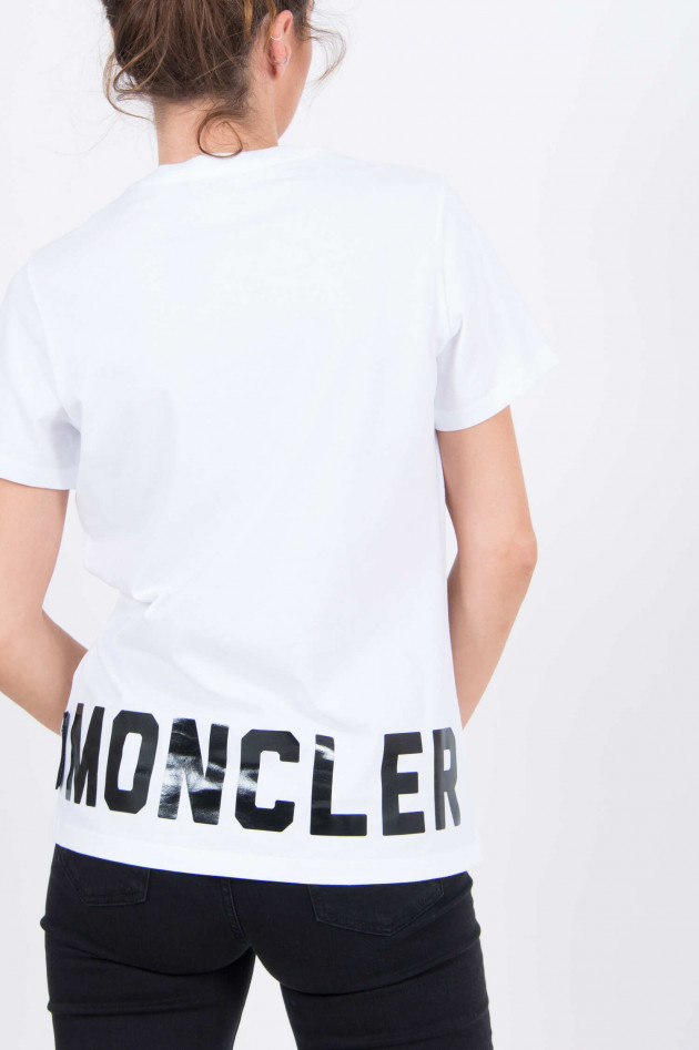 Moncler T-Shirt mit Logoprint in Weiß