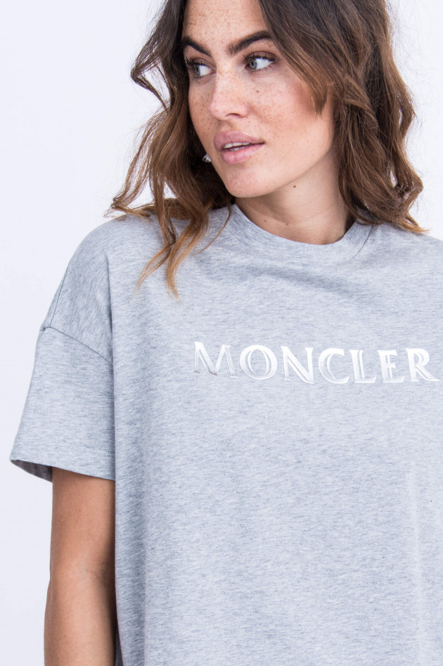 Moncler Oversized Shirt in Hellgrau meliert