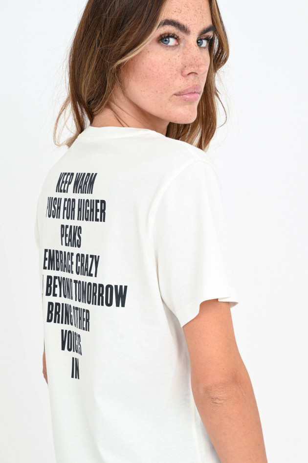 Moncler T-Shirt mit Statment-Text in Weiß