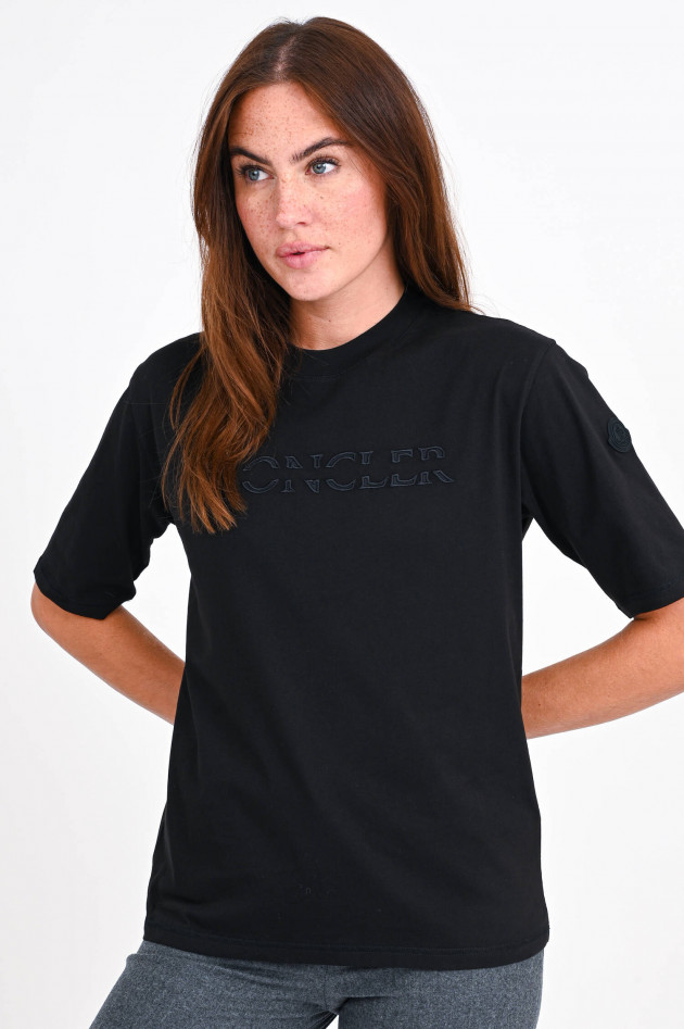 Moncler Shirt mit Logo-Stitching in Schwarz