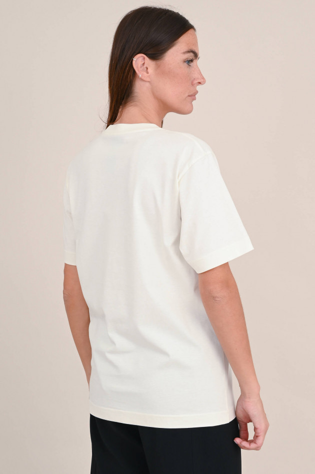 Moncler T-Shirt mit Pailletten in Weiß