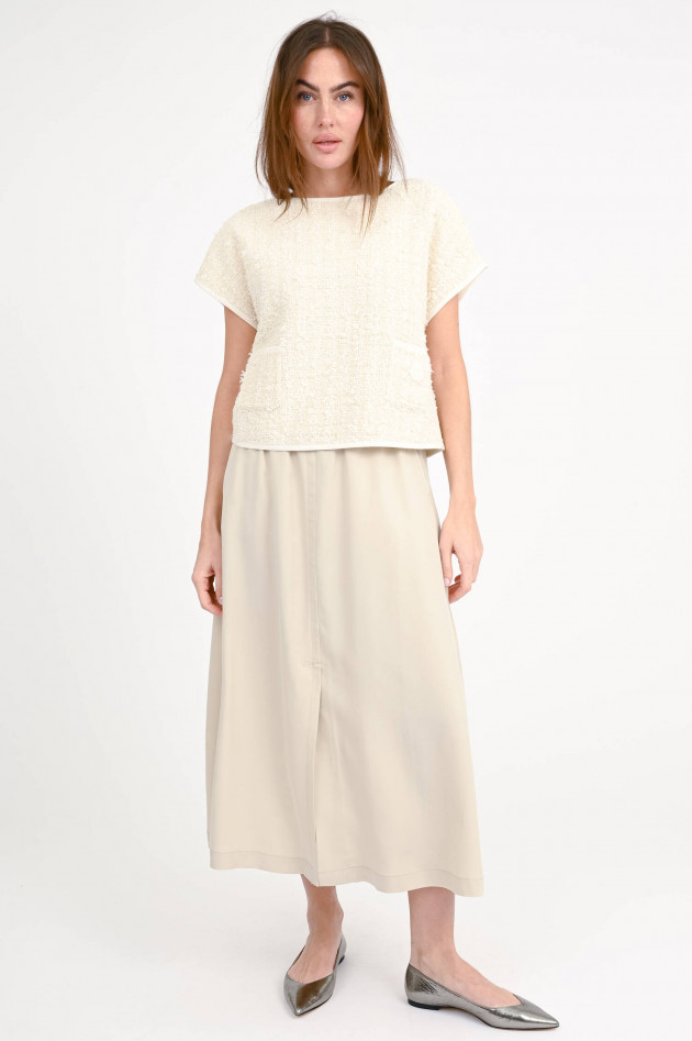 Moncler Bouclé-Top in Creme