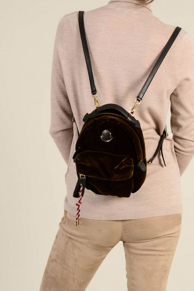 Moncler Samt - Rucksack in Braun