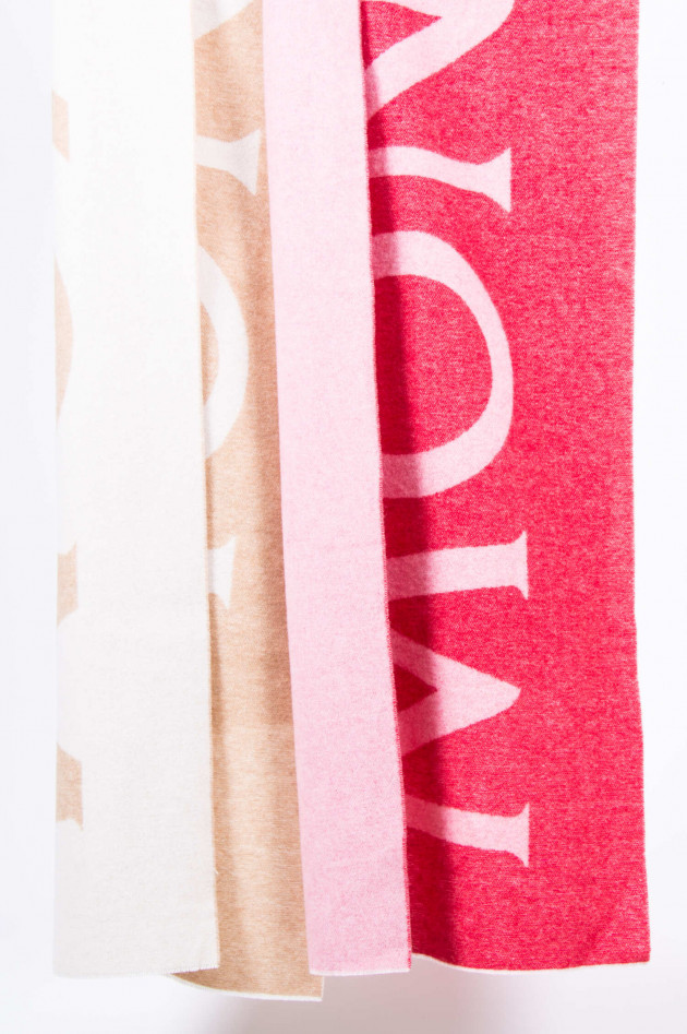 Moncler Wollschal mit Schriftzug in Pink/Rosa
