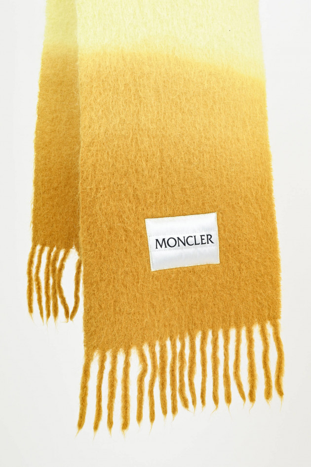 Moncler Wollmix Schal mit Farbverlauf in Gelb