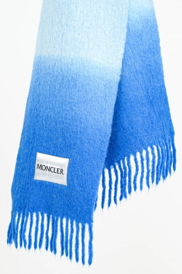 Moncler Wollmix Schal mit Farbverlauf in Blau