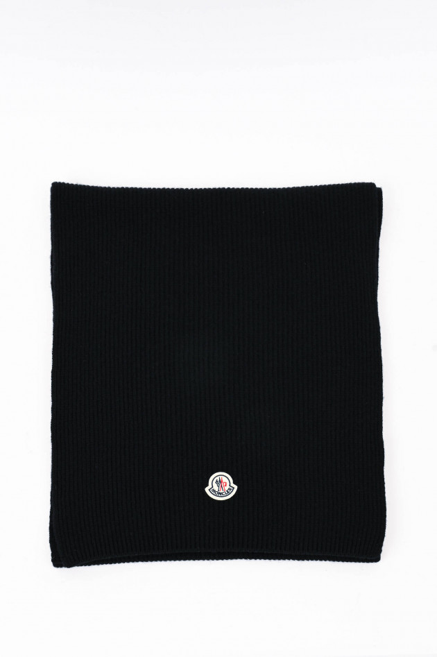 Moncler Schal mit Logo-Patch in Schwarz