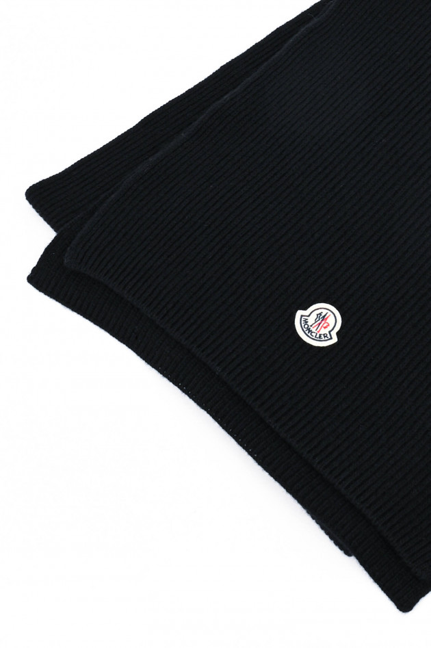 Moncler Schal mit Logo-Patch in Schwarz