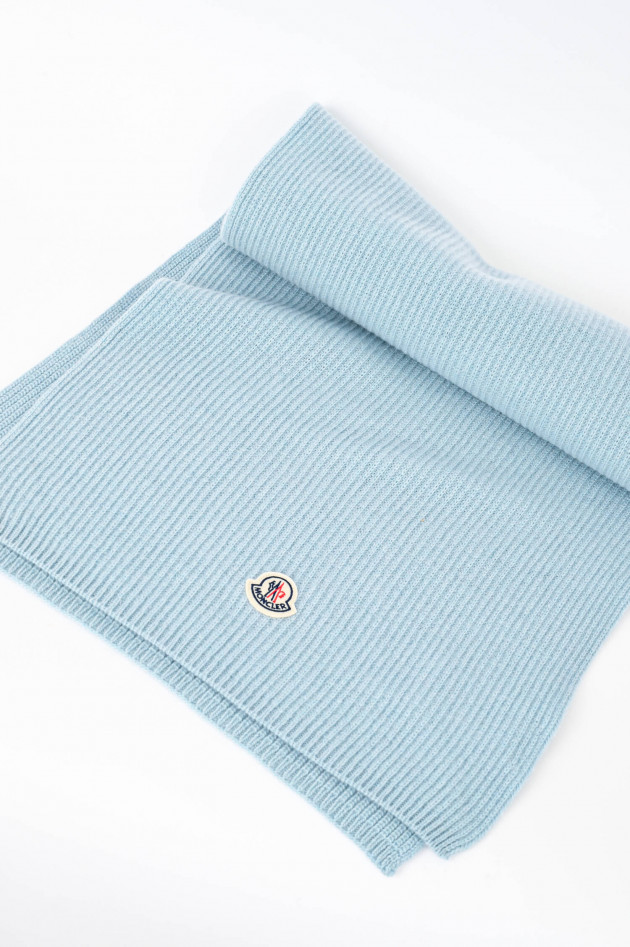 Moncler Schal mit Logo-Patch in Hellblau