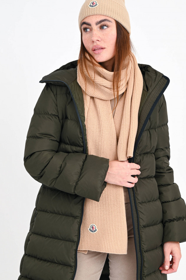 Moncler Schal mit Logo-Patch in Camel