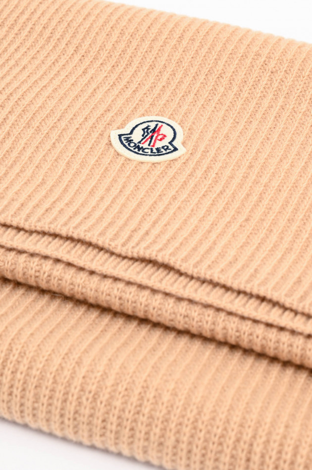 Moncler Schal mit Logo-Patch in Camel