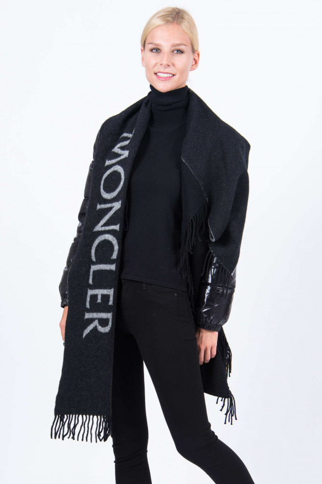 Moncler Wollcape in Schwarz/Grau