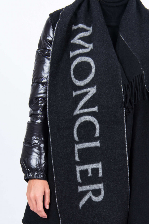 Moncler Wollcape in Schwarz/Grau