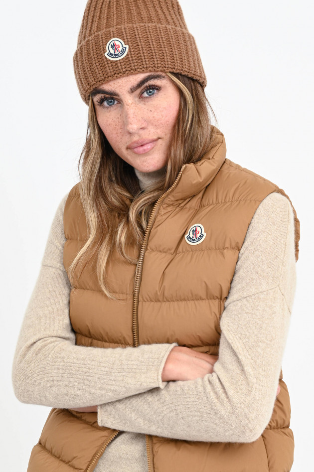 Moncler Matte Daunenstepp-Weste GHANY in Camel