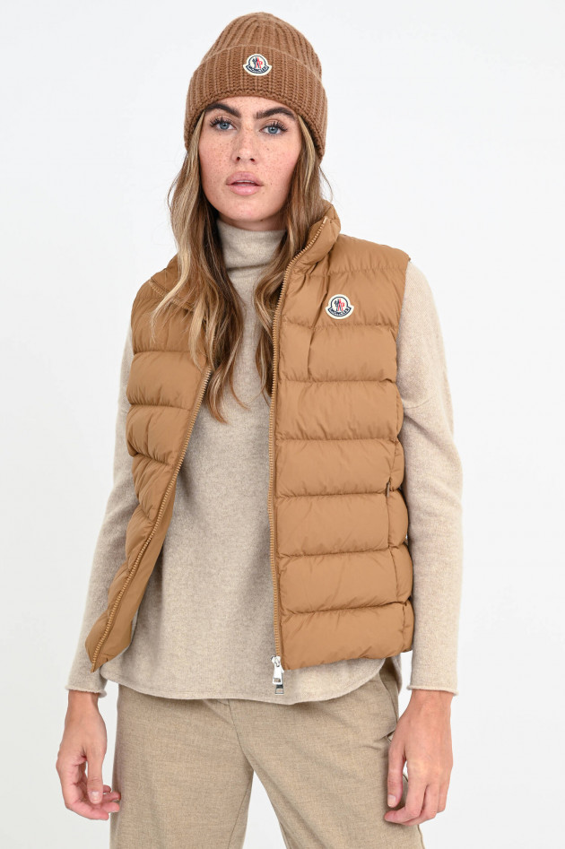 Moncler Matte Daunenstepp-Weste GHANY in Camel