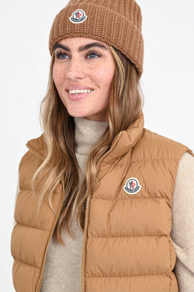 Moncler Matte Daunenstepp-Weste GHANY in Camel