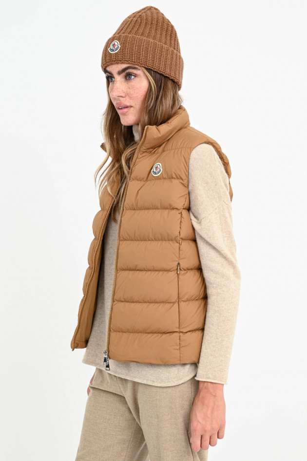 Moncler Matte Daunenstepp-Weste GHANY in Camel