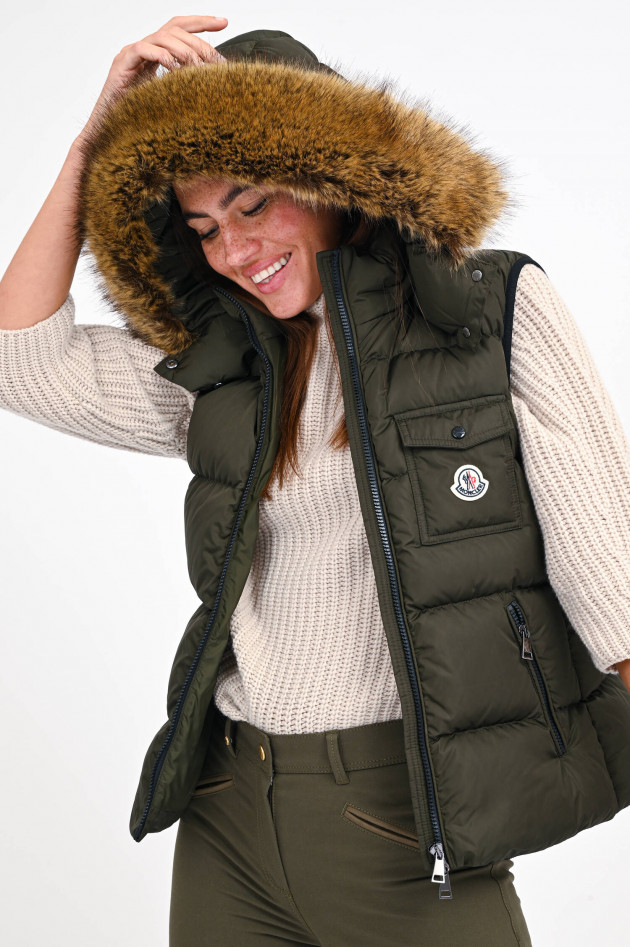 Moncler Daunenstepp-Gilet BAIRON in Oliv
