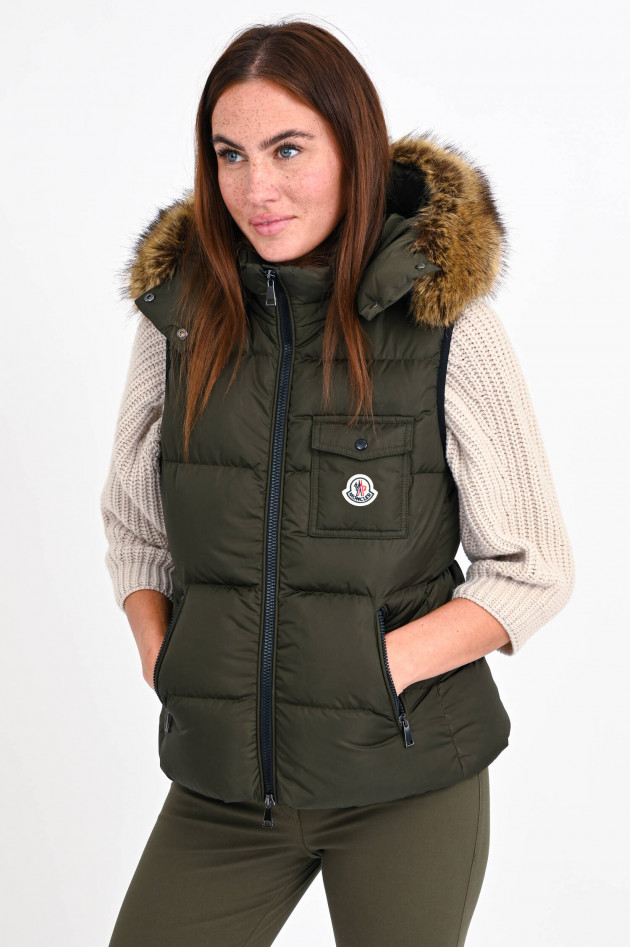Moncler Daunenstepp-Gilet BAIRON in Oliv