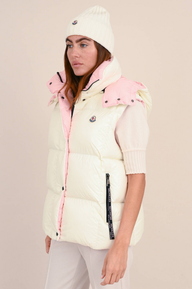 Moncler Daunenweste LUZULE in Weiß/Rosa