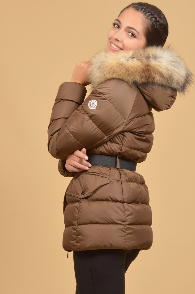 Moncler Jacke CLIO mit Waschbärfellkragen in Braun