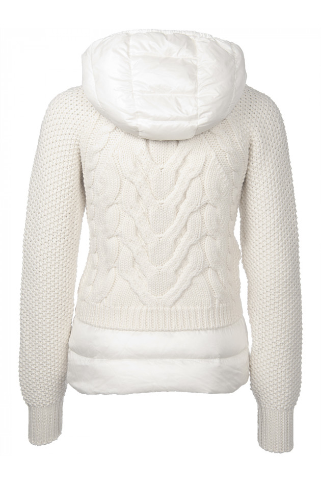 Moncler Strickjacke mit Dauneneinsätzen Natur