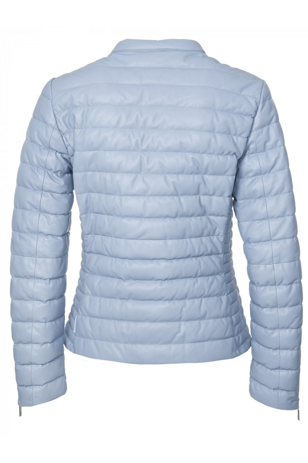 Moncler Lederjacke Baltus Biker in Blau